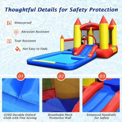 Inflatable Water Slide with Slide and Jumping Area