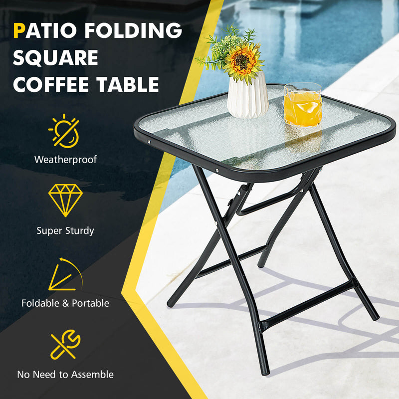 18 Inch Square Patio Bistro Table with Rustproof Frame