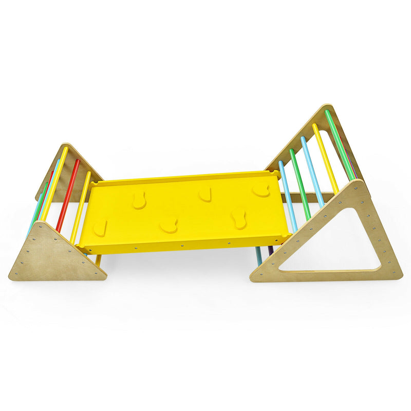 3 in 1 Wooden Set of 2 Triangle Climber with Ramp for Slid