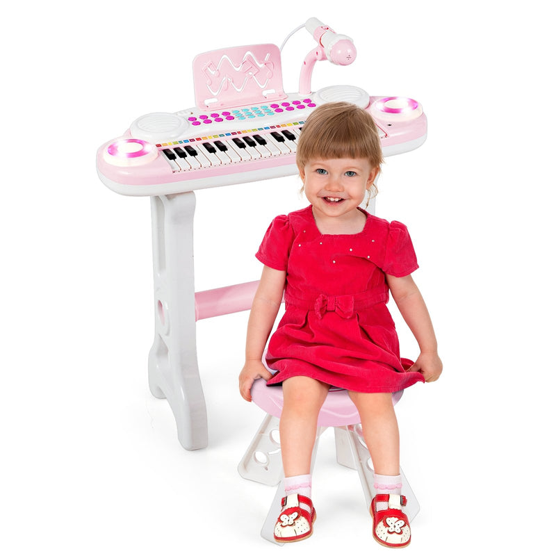 37-key Kids Electronic Piano Keyboard Playset-Pink