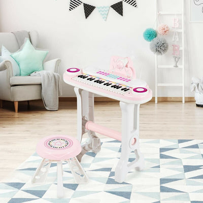 37-key Kids Electronic Piano Keyboard Playset-Pink