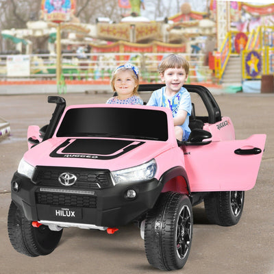 2*12V Licensed Toyota Hilux Ride On Truck Car 2-Seater 4WD with Remote Pink