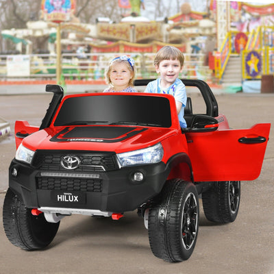 2*12V Licensed Toyota Hilux Ride On Truck Car 2-Seater 4WD with Remote Painted Red