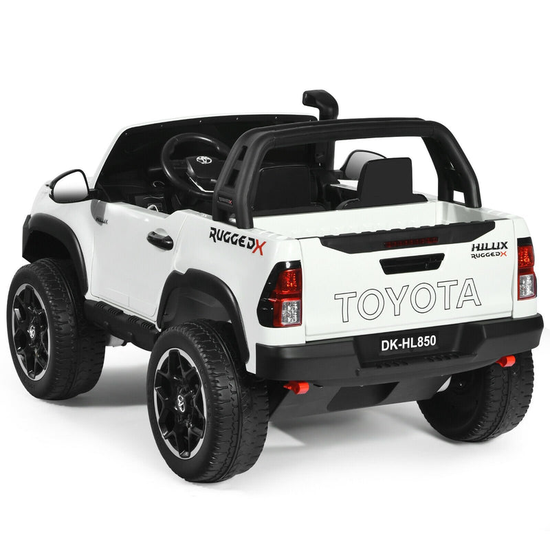 2*12V Licensed Toyota Hilux Ride On Truck Car 2-Seater 4WD with Remote White