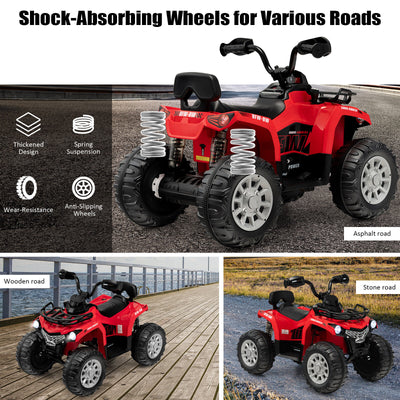 12V Kids Ride On ATV 4 Wheeler with MP3 and Headlights-Red