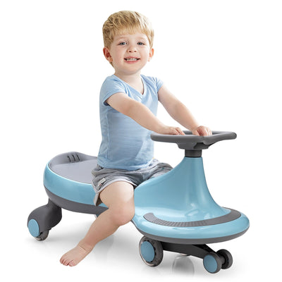 Wiggle Car Ride-on Toy with Flashing Wheels-Blue