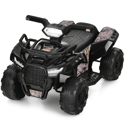 6V Kids ATV Quad Electric Ride On Car with LED Light and MP3-Black