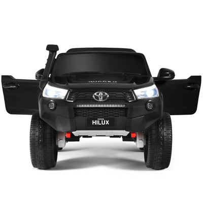 2*12V Licensed Toyota Hilux Ride On Truck Car 2-Seater 4WD with Remote Painted Black