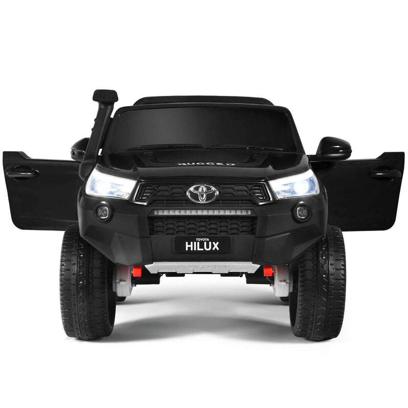 2*12V Licensed Toyota Hilux Ride On Truck Car 2-Seater 4WD with Remote Painted Black