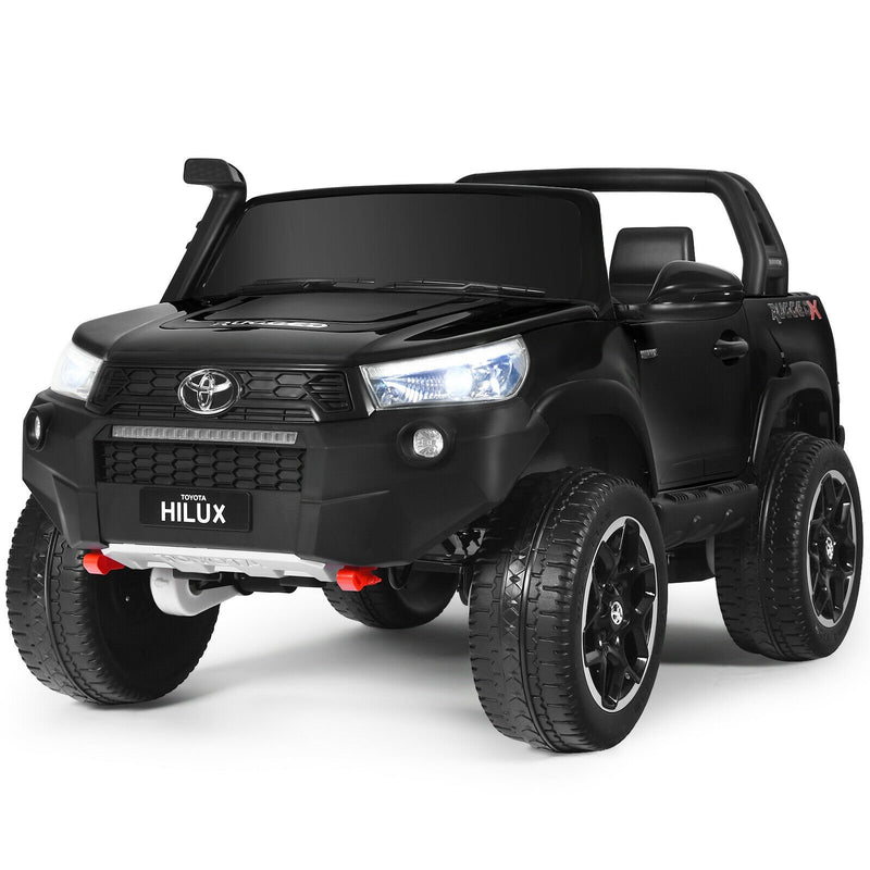 2*12V Licensed Toyota Hilux Ride On Truck Car 2-Seater 4WD with Remote Painted Black