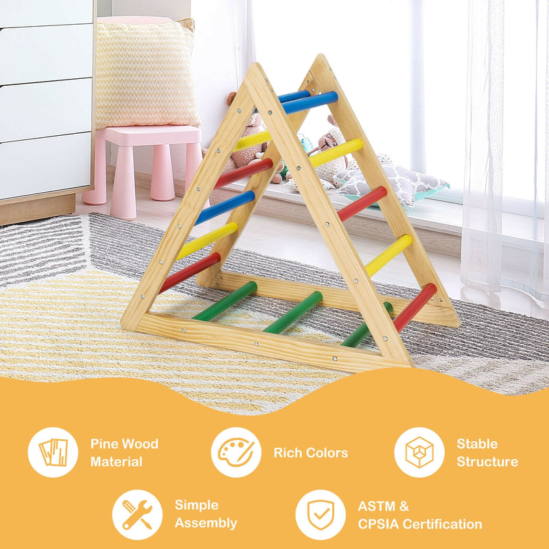 Climbing Triangle Ladder with 3 Levels for Kids-Multicolor