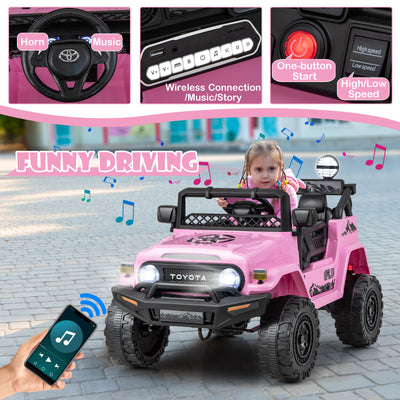 12V 7Ah Licensed Toyota FJ Cruiser Electric Car with Remote Control-Pink