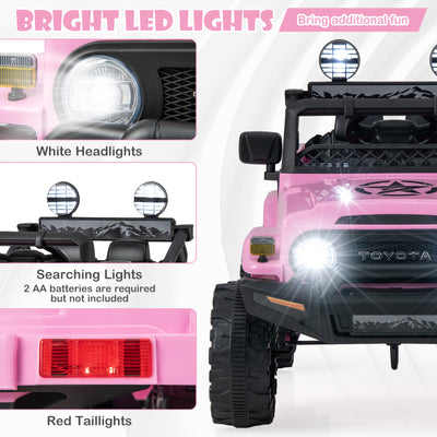 12V 7Ah Licensed Toyota FJ Cruiser Electric Car with Remote Control-Pink