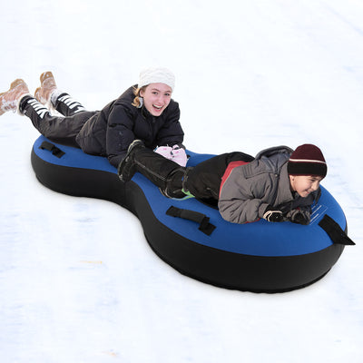 80 Inch 2-Person Inflatable Snow Sled for Kids and Adults-Blue