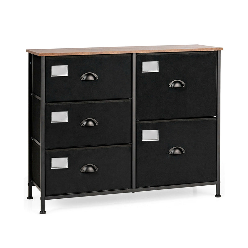 5-Drawer Storage Dresser for Bedroom Closet Entryway-Black