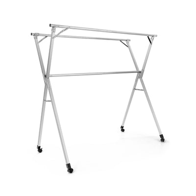 Foldable Steel Clothes Drying Rack with 4 Universal Wheels for Laundry