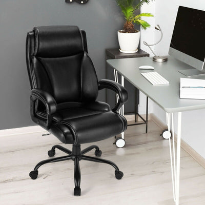 400 Pounds Big and Tall Adjustable High Back Leather Office Chair