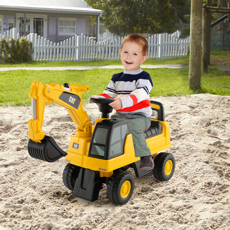 Licensed Caterpillar Kids Ride-On Digger-Yellow