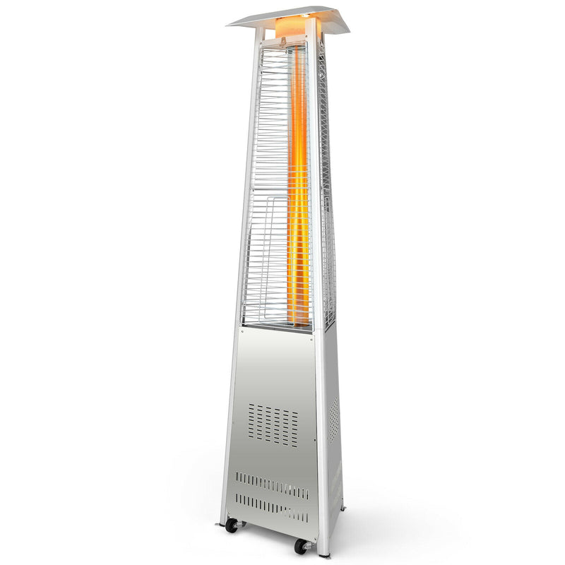 42 000 BTU Stainless Steel Pyramid Patio Heater With Wheels