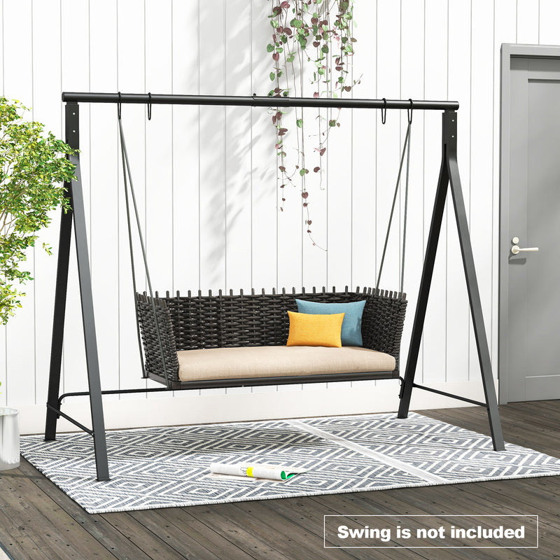 Patio Metal Swing Stand with A-Shaped Structure-Black