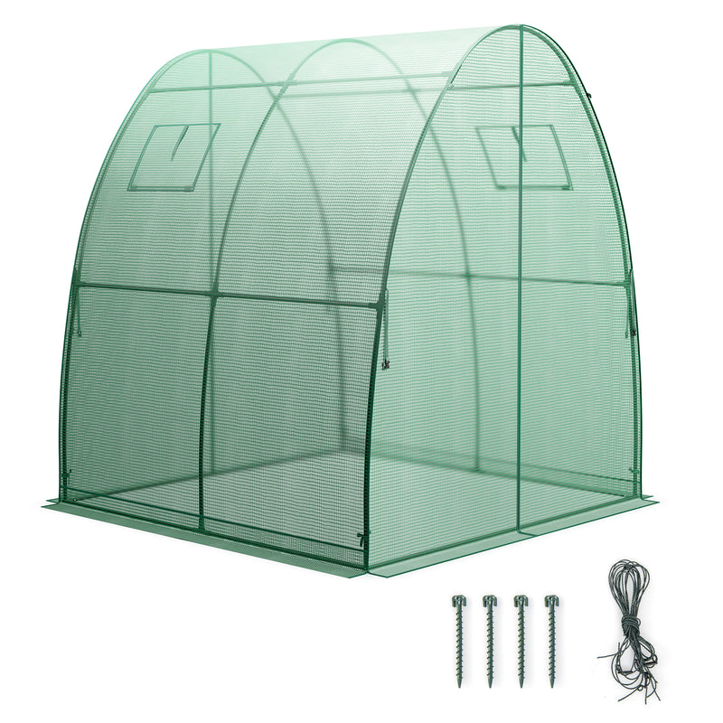 6 x 6 x 6.6 FT Outdoor Wall-in Tunnel Greenhouse-Green