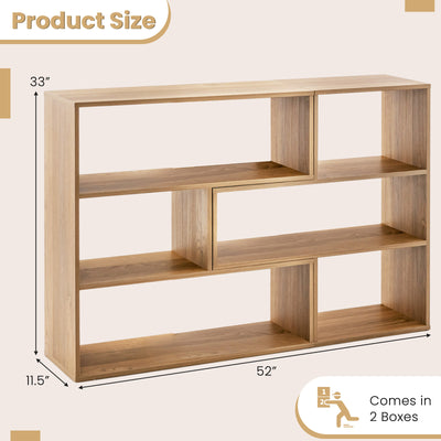 2-Piece Separable Bookshelf Floor Standing Corner Display Storage