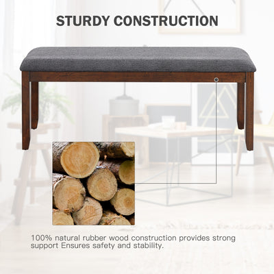 Upholstered Entryway Bench Footstool with Wood Legs