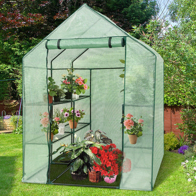 8 shelves Mini Walk In Greenhouse Outdoor Gardening Plant Green House