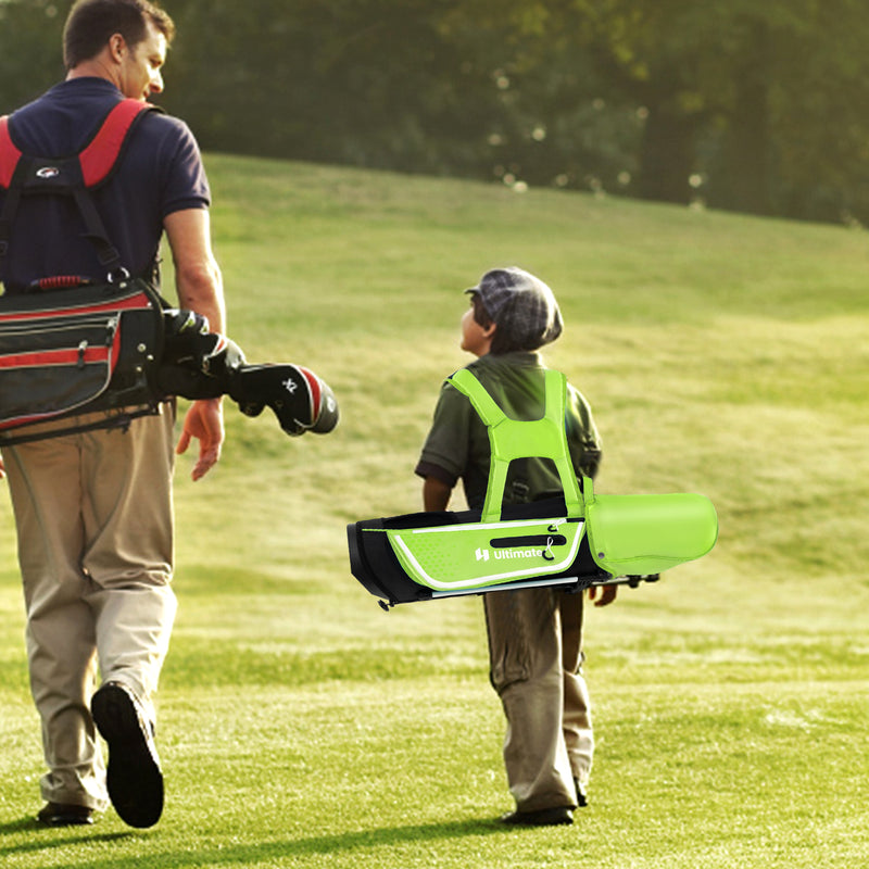 Junior Complete Golf Club Set Right Hand with Rain Hood for Kids-Green