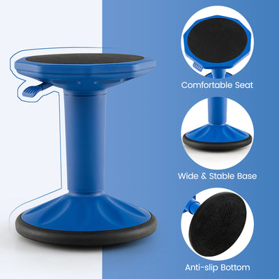 Adjustable-Height Wobble Chair Active Learning Stool for Office Stand Up Desk-Navy