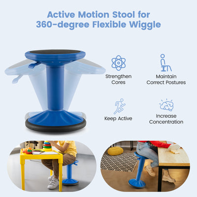 Adjustable-Height Wobble Chair Active Learning Stool for Office Stand Up Desk-Navy