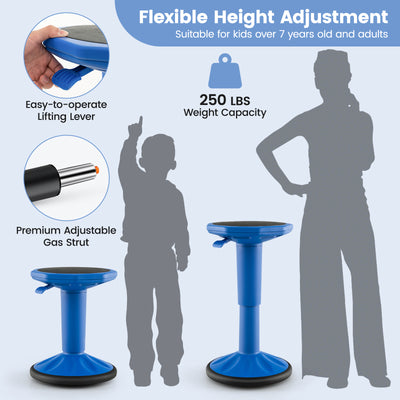 Adjustable-Height Wobble Chair Active Learning Stool for Office Stand Up Desk-Navy