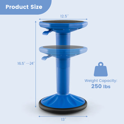 Adjustable-Height Wobble Chair Active Learning Stool for Office Stand Up Desk-Navy