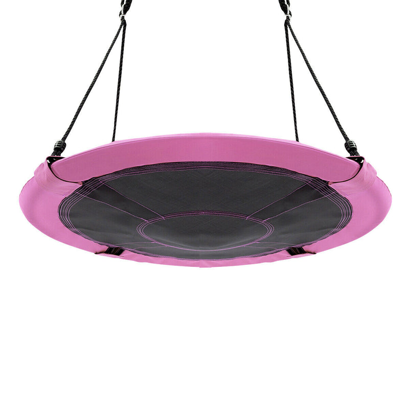 40 Inch Flying Saucer Tree Swing Indoor Outdoor Play Set-Pink