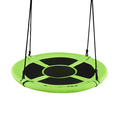 40 Inch Flying Saucer Tree Swing Indoor Outdoor Play Set-Green