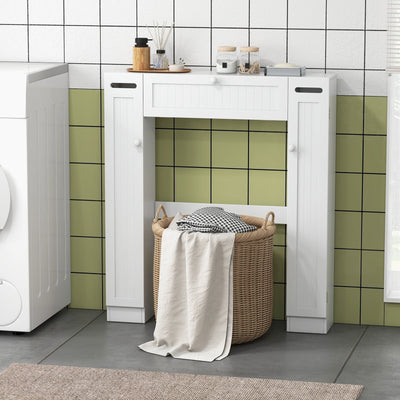 Over The Toilet Bathroom Cabinet with Adjustable Shelves and Paper Holder