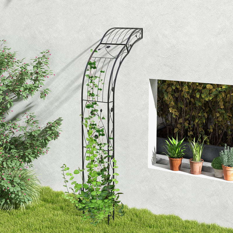 Garden Arch Arbor Trellis for Climbing Plants Roses Vines-Black