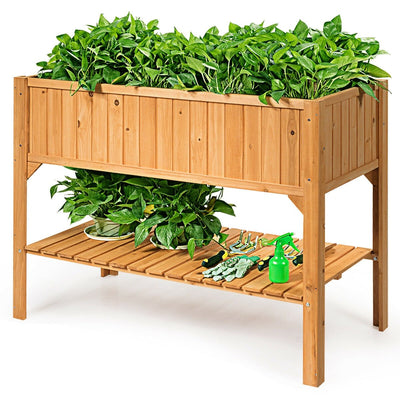 Wooden Elevated Planter Box Shelf Suitable for Garden Use