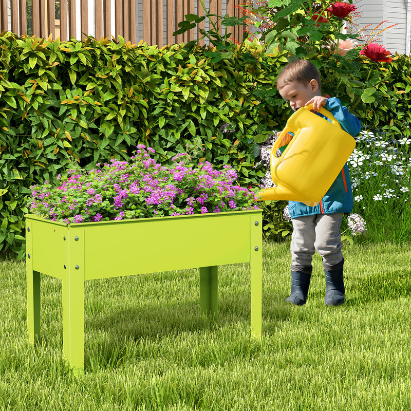 Metal Raised Garden Bed with Legs and Drainage Hole-24 x 11 x 18 inches