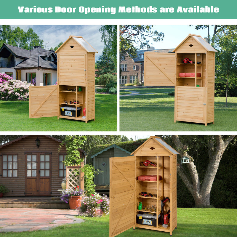 Wooden Outdoor Lockable Garden Tool Storage