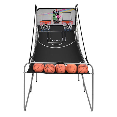 Foldable Double Electronic Basketball Game with 4 Balls Indoor