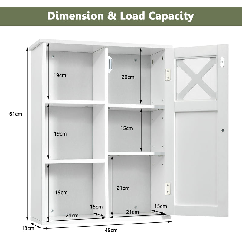 2-Tier Multipurpose Wall-Mounted Cabinet Bathroom Storage