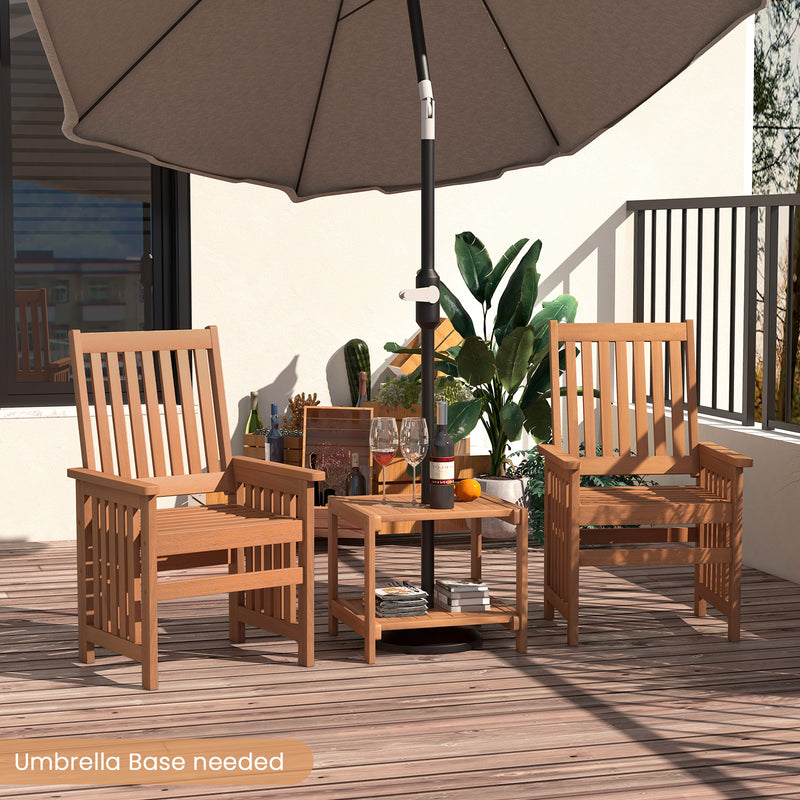 3 Pieces Patio Furniture Set with 1.5 Inch Umbrella Hole