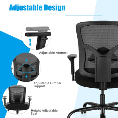 400LBS Mesh Big and Tall Office Chair Swivel Task Chair