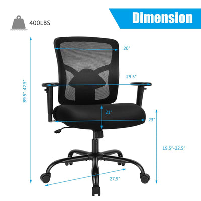 400LBS Mesh Big and Tall Office Chair Swivel Task Chair