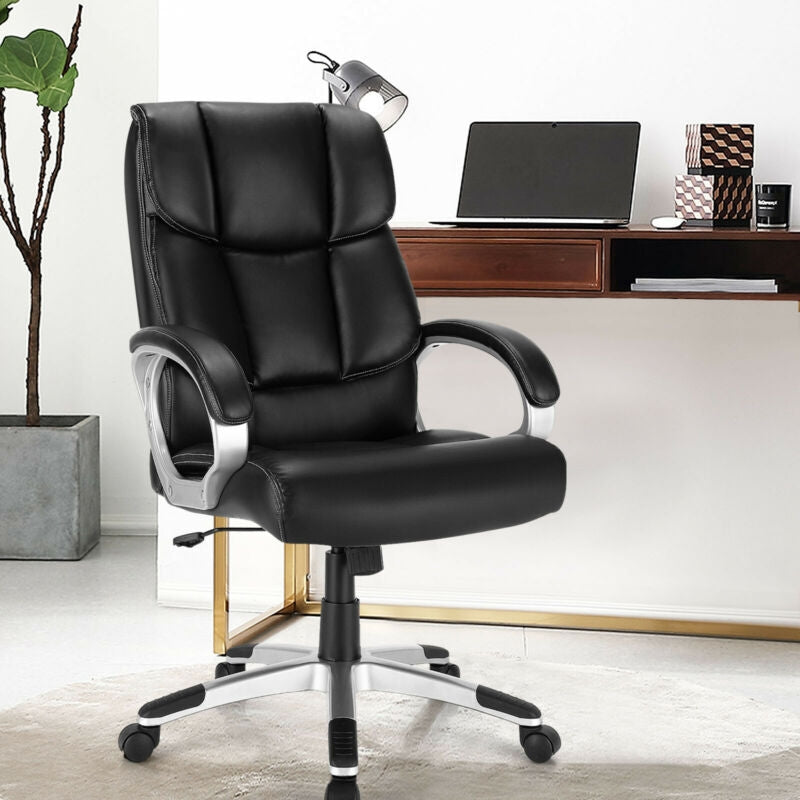 Big and Tall Adjustable High Back Leather Executive Computer Desk Chair