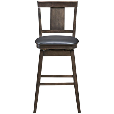 29 inch Swivel Upholstered Counter Height Bar Stool with Rubber Wood Legs