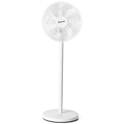 16 Inch Oscillating Pedestal 3-Speed Adjustable Height Fan with Remote Control-White