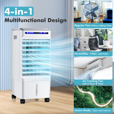 3-in-1 Evaporative Portable Air Cooler with 3 Modes include Remote Control-White