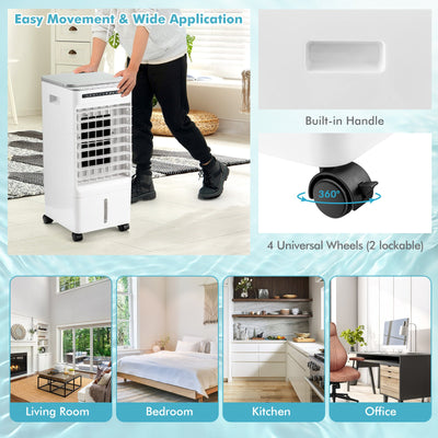 3-in-1 Evaporative Portable Air Cooler with 3 Modes include Remote Control-White